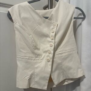 Elegant Cream Sleeveless Blouse